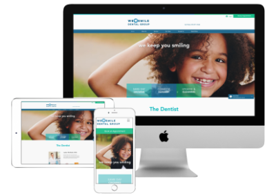 We Smile Dental Group website homepage.