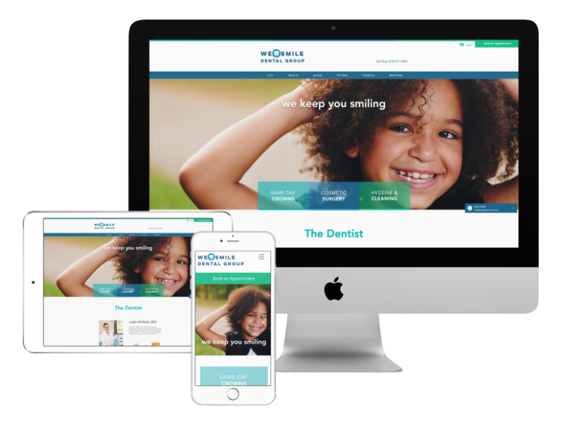 Image of the We Smile Dental website example.