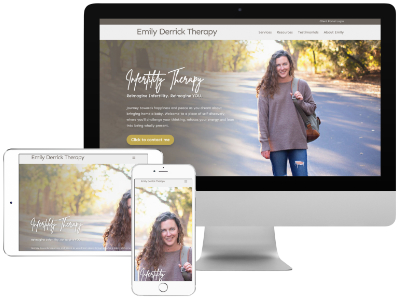 website mockup showing therapist website