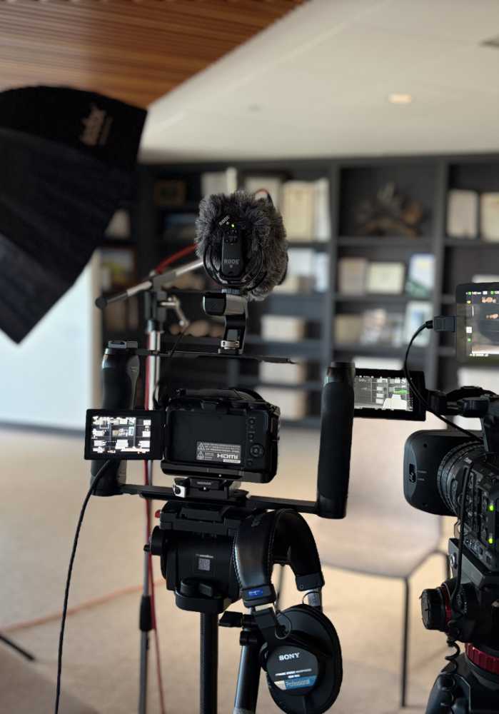 VLT-BTS Video production services for non-profits. Behind the scenes interview setup.